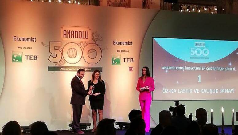 ÖZKA TIRES, BEING TURKEY’S BRAND WHICH INCREASED ITS EXPORTS MOST, RECEIVED ITS AWARD
